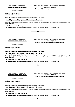 Đề kiểm tra học kỳ II môn Hóa học Lớp 12 - Năm học 2017-2018 - Trường THPT Bình Minh